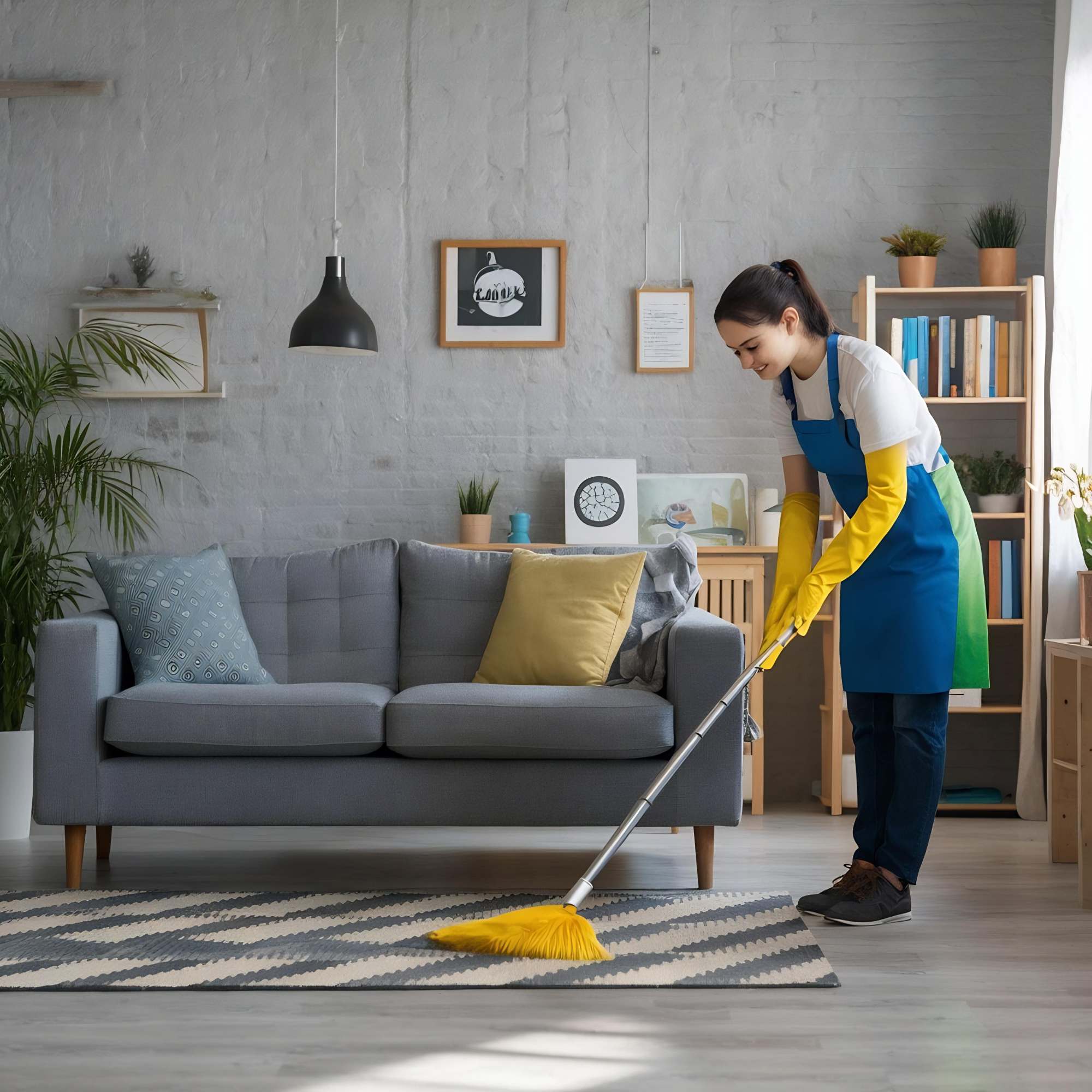 Floors swept and cleaned in a Brisbane home