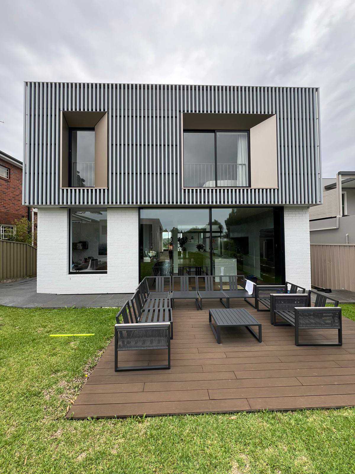 Modern home with large clean windows
